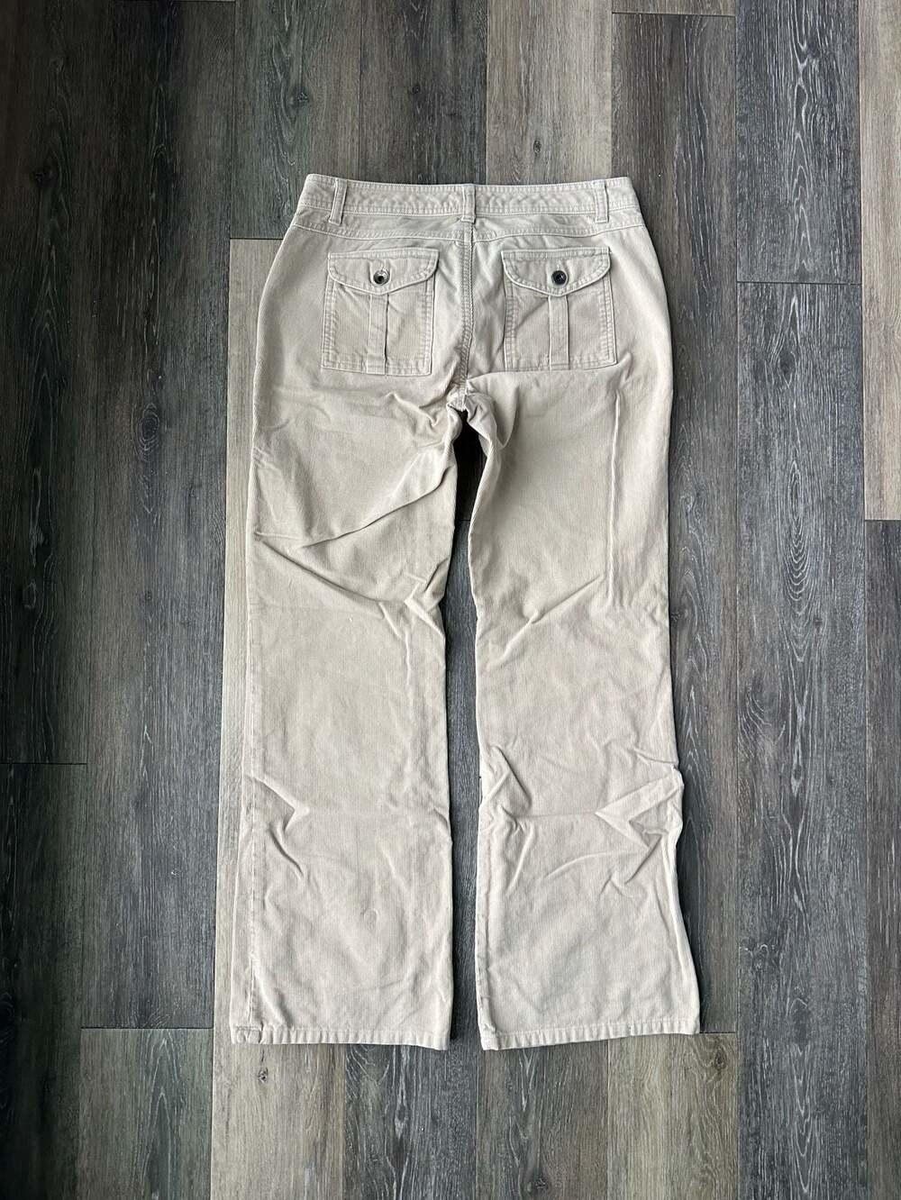 Banana Republic Corduroy Flare Pants Size 8 Beige Low Rise Y2K Utility